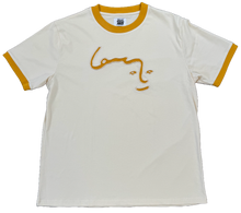 Load image into Gallery viewer, cream &amp; orange jus smile tee :-}
